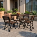 Gartenmöbel-Set ROYAL 4-Sitzer – Massives Erlenholz & Gusseisen – Gastronomie-Qualität mercurius.webp