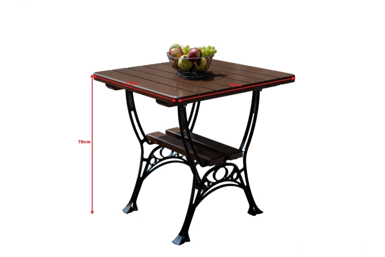Gartenmöbel-Set ROYAL 4-Sitzer – Massives Erlenholz & Gusseisen – Gastronomie-Qualität Messe.webp