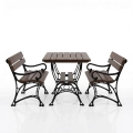 Bistro-Set ROYAL 2-Sitzer mit Armlehnen – Erlenholz & Gusseisen für Café und Balkon.webp