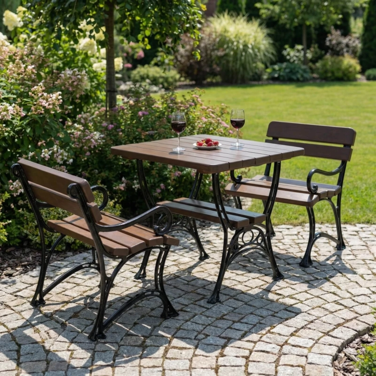 Bistro-Set ROYAL 2-Sitzer Armlehnen Gusseisen 3