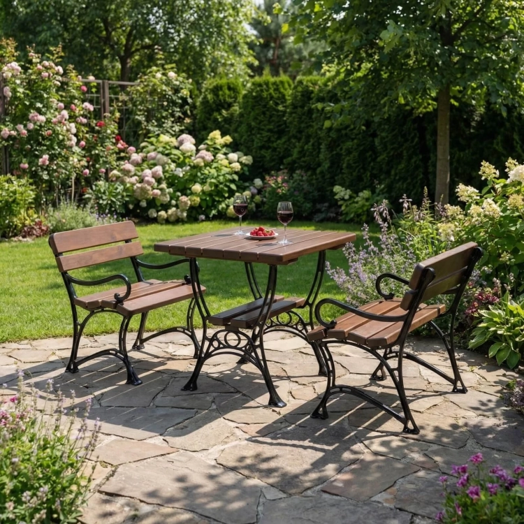 Bistro-Set ROYAL 2-Sitzer Armlehnen Gusseisen 4
