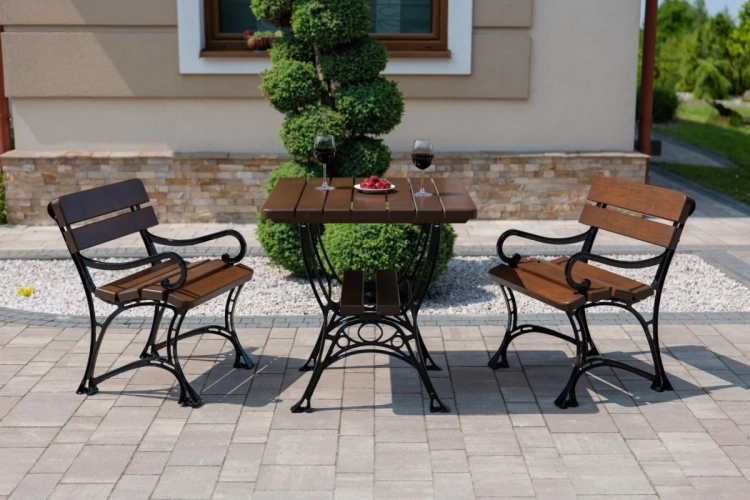 Bistro-Set ROYAL 2-Sitzer Armlehnen Gusseisen 5
