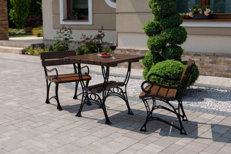 Bistro-Set ROYAL 2-Sitzer Armlehnen Gusseisen 6