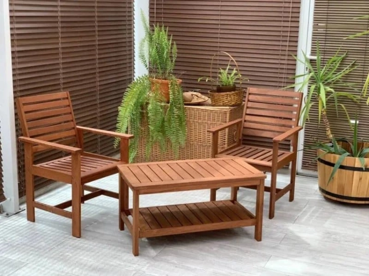 Holz Gartensessel Casablanca Merantiholz ohne Auflagen 3