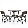 Platzsparendes Bistro-Set ROYAL 2-Sitzer – Erlenholz & Gusseisen – Gastronomie & Balkon.webp