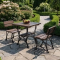 Platzsparendes Bistro-Set ROYAL 2-Sitzer – Erlenholz & Gusseisen – Gastronomie & Balkon park.webp