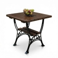 Massiver Gartentisch ROYAL 75x75 cm – Erlenholz & Gusseisen – Gastronomie Qualität.webp