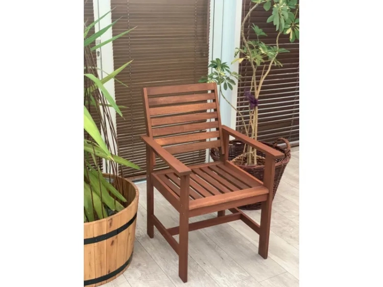 Holz Gartensessel Casablanca Merantiholz ohne Auflagen 5