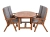 Gartenmöbel-Set aus Eukalyptusholz Ovaler Tisch Oldham + 4 Calgary Stühle grau.webp
