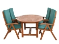 Gartenmöbel-Set aus Eukalyptusholz Ovaler Tisch Oldham + 4 Calgary Stühle green.webp