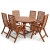 Gartenmöbel-Set aus Eukalyptusholz Ovaler Tisch Oldham + 6 Calgary Stühle.webp