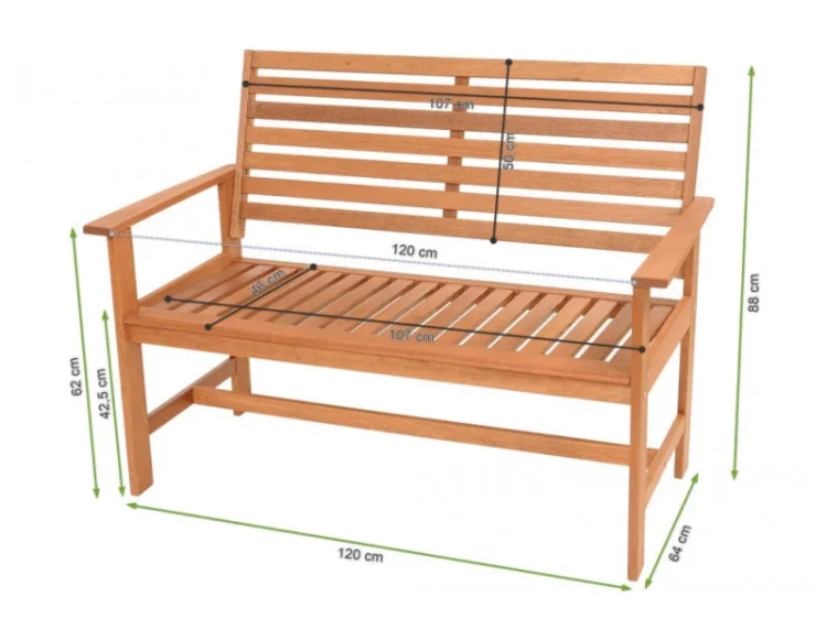 Gartenbank 2 Sitzer Maßen