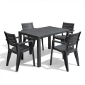 Gartenmöbel-Set Julie Kompakter Esstisch & 4 Gartenstühle – Graphit.webp