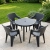 Gartenmöbel-Set Lisa & Bilbao Quadratischer Tisch & 4 stapelbare Stühle – Graphit mercurius.webp