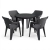Gartenmöbel-Set Lisa & Bilbao Quadratischer Tisch & 4 stapelbare Stühle – Graphit.webp