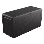 Gartenbox Samoa 270L: Wetterfeste Auflagenbox in Rattan-Optik – Graphit