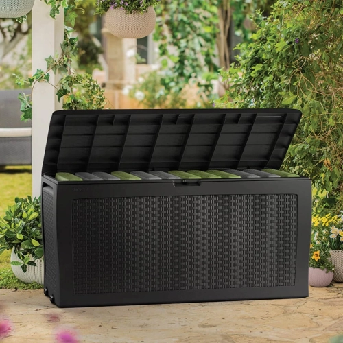 Gartenbox Samoa 270 L Auflagenbox Rattan-Optik Graphit 2