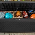 Gartenbox Samoa 270L Wetterfeste Auflagenbox in Rattan-Optik – Graphit kaste.webp