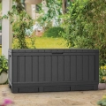 Gartenbox Kentwood 350L Wetterfeste Auflagenbox mit Sitzfunktion – Graphit mercurius.webp