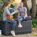 Gartenbox Kentwood 350L Wetterfeste Auflagenbox mit Sitzfunktion – Graphit berlin.webp
