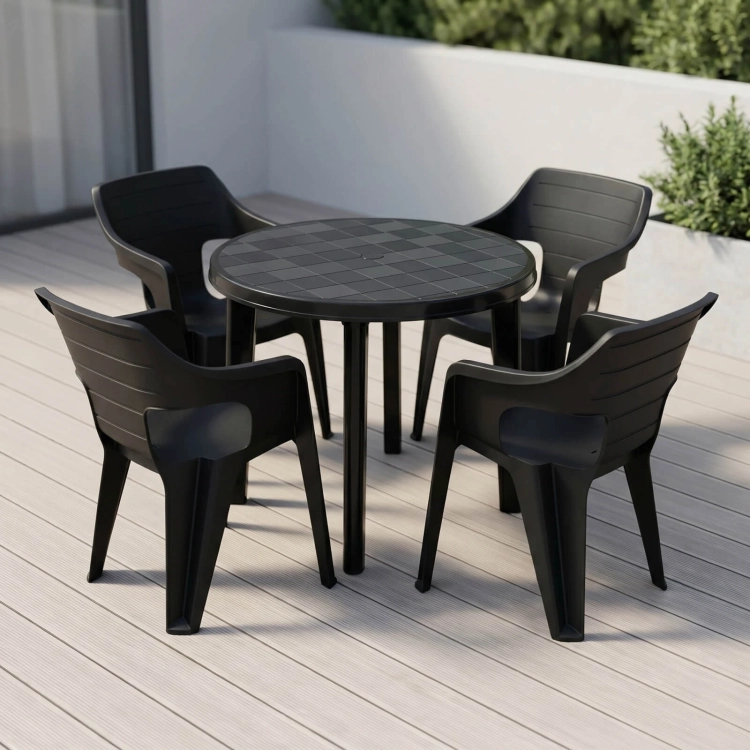 Gartenmöbel Set Lisa & 6 Bilbao Stühle  Polyrattan  Wetterfest - Mercurius Berlin Shop.webp