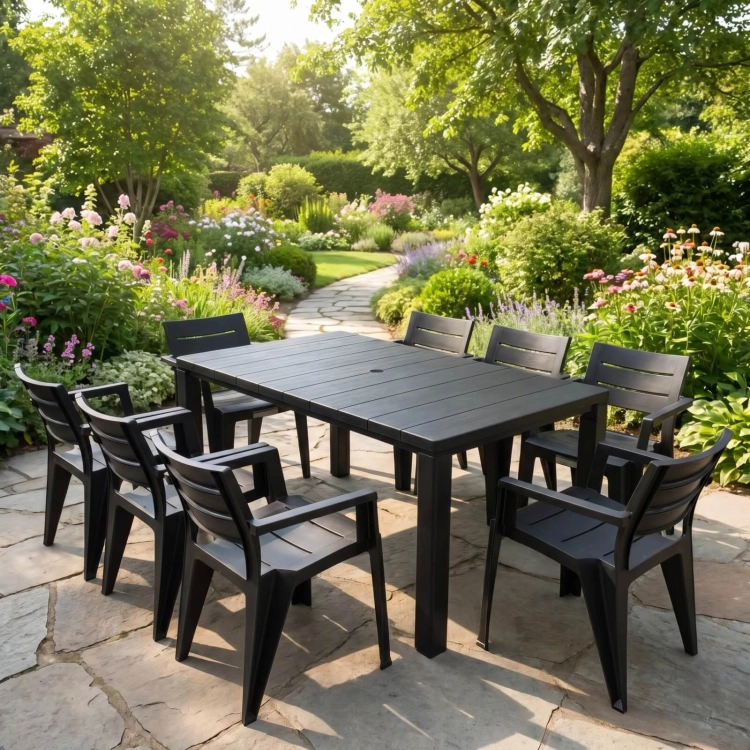 Gartenmöbel Set Julia & 8 Julia Sessel – XXL Essgruppe in Polyrattan-Optik (Graphit) berlin mercurius_shop.webp