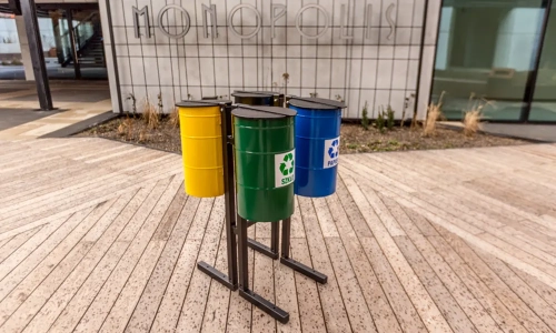 Wertstoffsammler Koniczyna 4×30 l Stahl vier Kammern – Bild 1