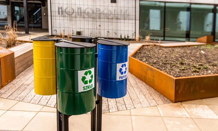 Wertstoffsammler Koniczyna 4×30 l Stahl vier Kammern – Bild 2
