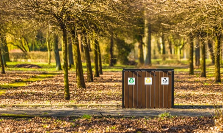 Wertstoffsammler Prestige 3×75 l Stahl mit Holzleisten EN 1176 – Bild 7