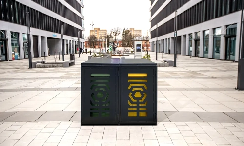 Mülltonnenbox TYTAN II für 2 x 120 l Stahl verzinkt – Bild 1