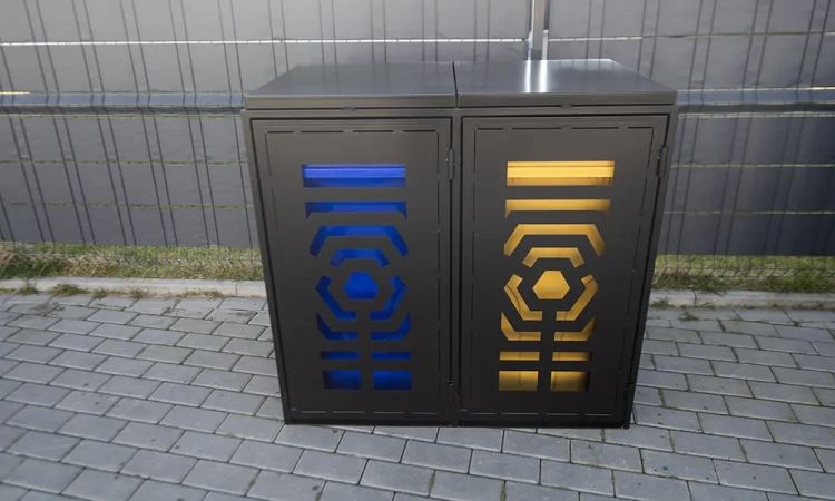 Mülltonnenbox TYTAN II für 2 x 120 l Stahl verzinkt – Bild 4