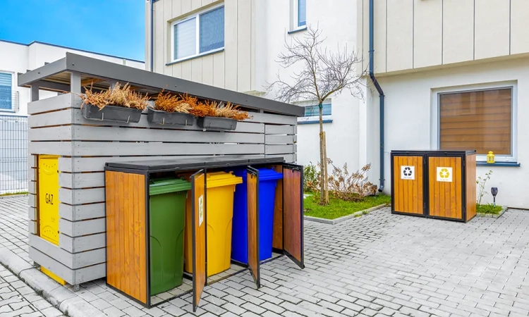 Mülltonnenbox HERAKLES II für 2 x 120 l Stahl/Holz – Bild 4