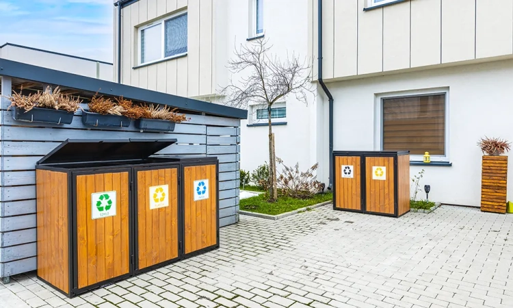 Mülltonnenbox HERAKLES II für 2 x 120 l Stahl/Holz – Bild 5
