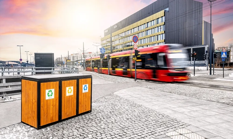 Mülltonnenbox HERAKLES III für 3 x 120 l Stahl/Holz – Bild 3