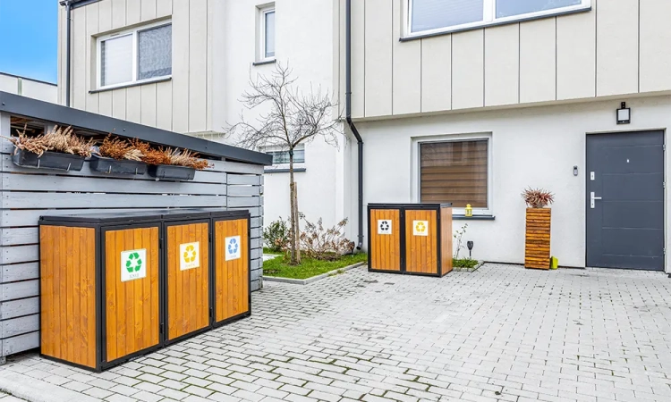 Mülltonnenbox HERAKLES III für 3 x 120 l Stahl/Holz – Bild 6