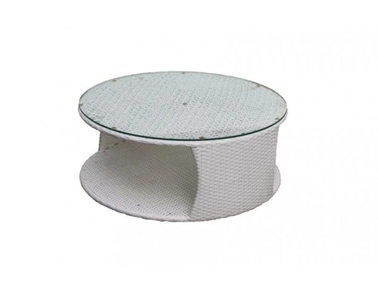 Gartentisch Polyrattan weiß