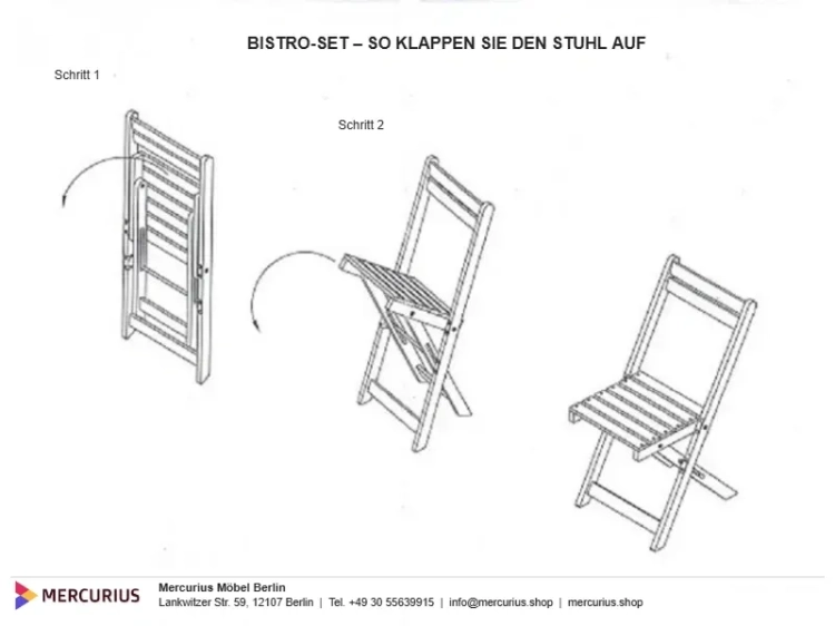 Balkonmoebel-Set Bistro Akazienholz klein 6