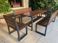 Gartenmöbel Set Holz ohne Armlehne für 8 Personen modern Farbe Palisander