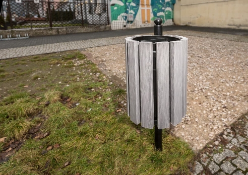 Mülleimer Genf WPC Farbe grau