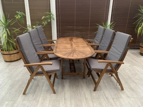 Premium Gartenmöbel Set klappbar 6 Personen Mercurius Berlin Terrassenmöbel