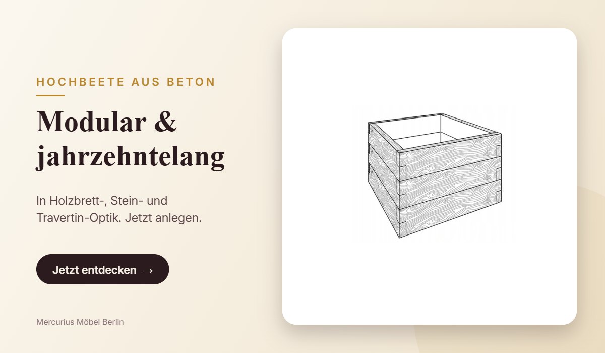 Hochbeete aus Beton – modular in Holz- und Steinoptik