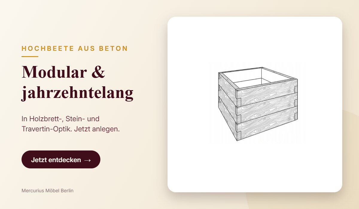 Hochbeete aus Beton – modular in Holz- und Steinoptik