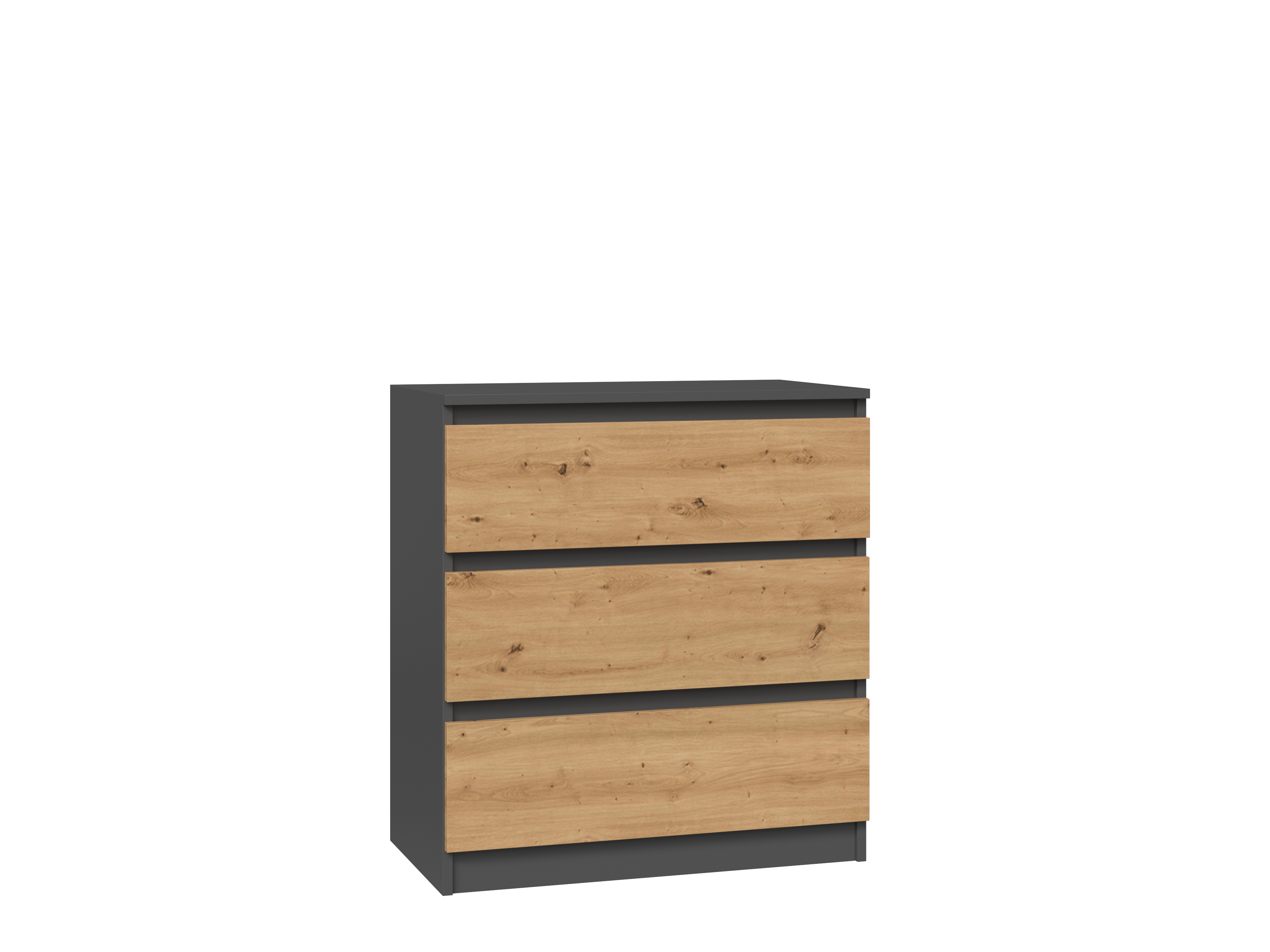 Kommode MALWA M3 Anthrazit Eiche Artisan 3 Schubladen