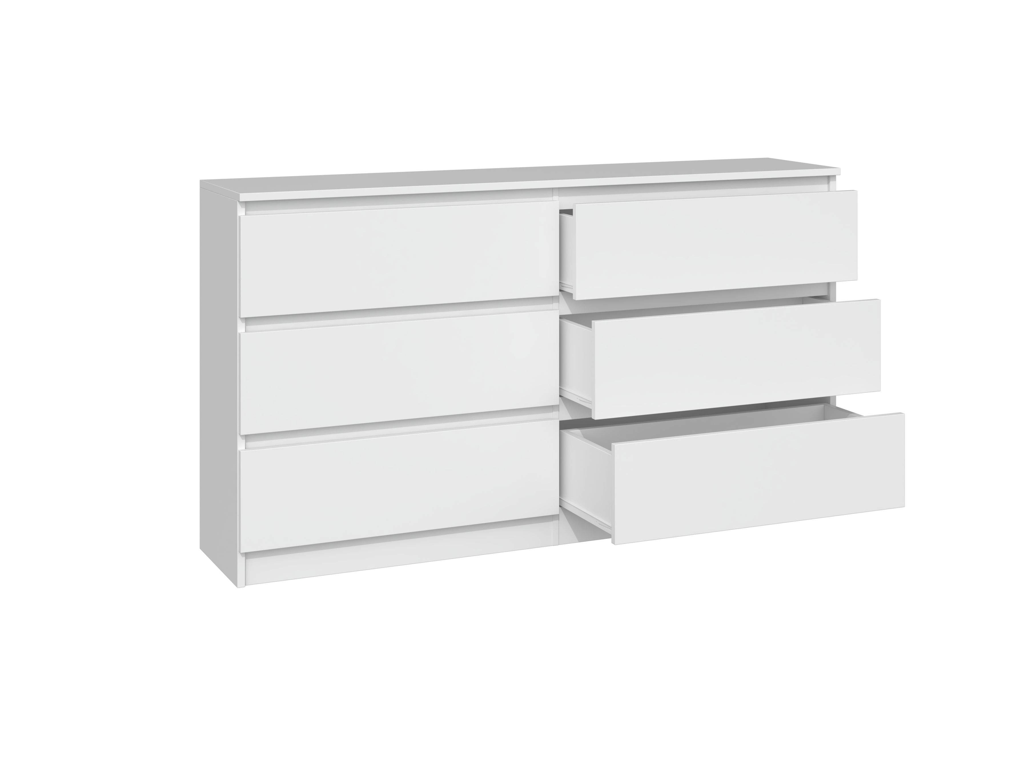 Kommode MALWA M6 140 weiss 6 Schubladen 2