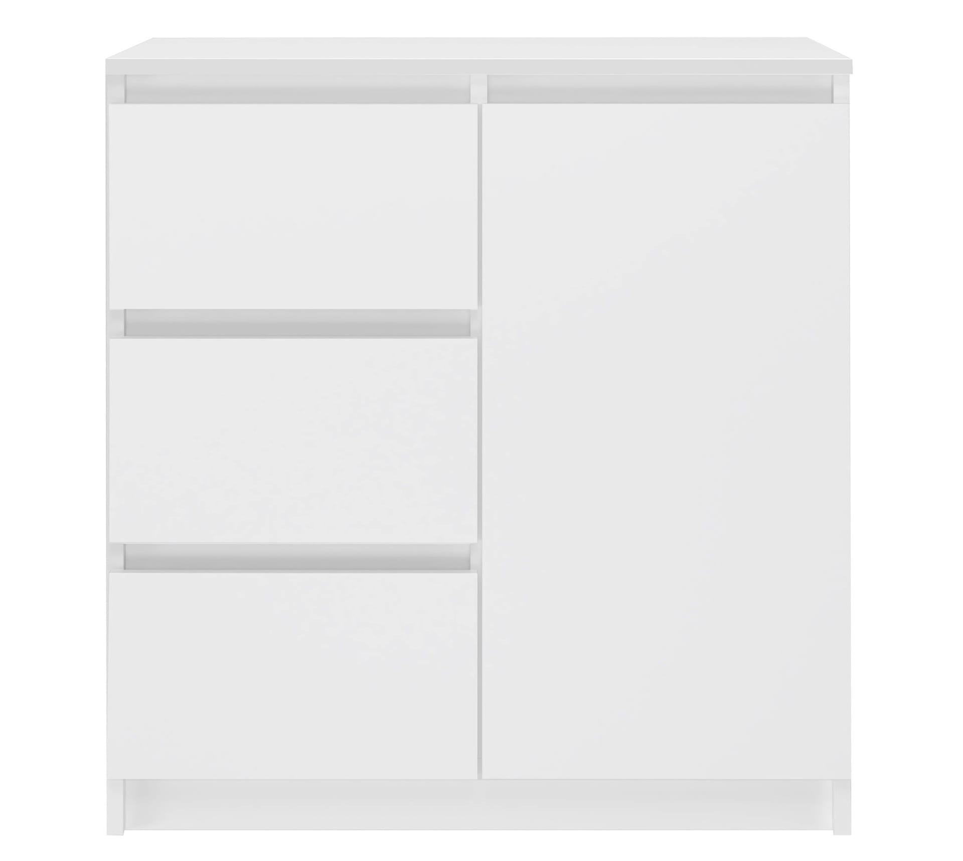 Kommode 1D3S weiss 1 Tuer 3 Schubladen