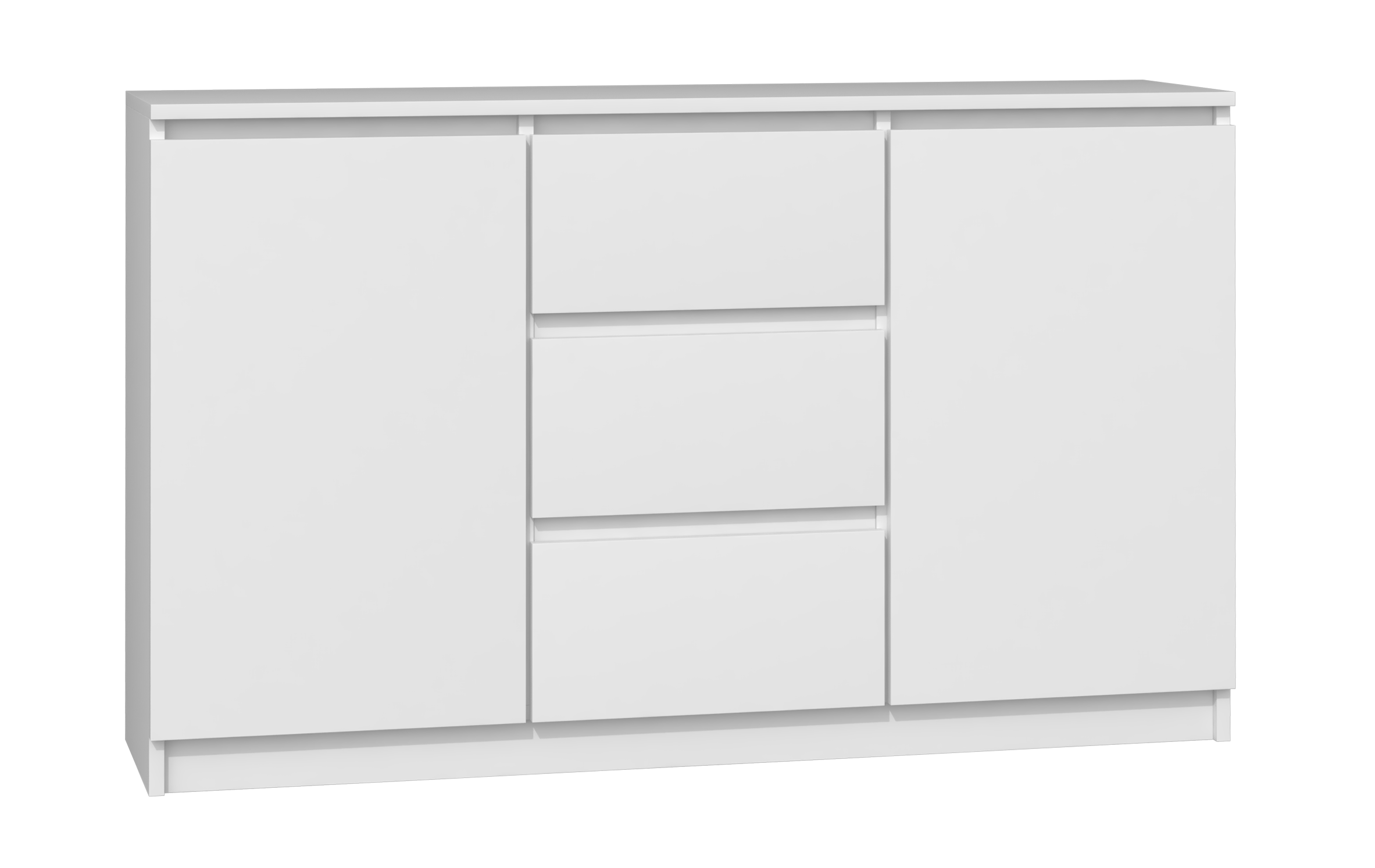 Kommode 2D3S 120 weiss Tueren 3 Schubladen