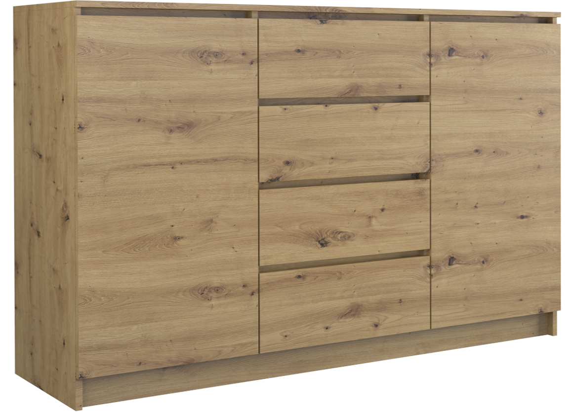 Kommode 2D4S 140 Eiche Artisan 4 Schubladen