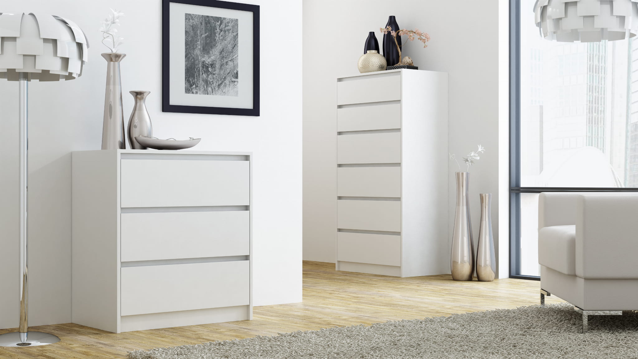 Kommode KARO K6 weiss grifflos 2