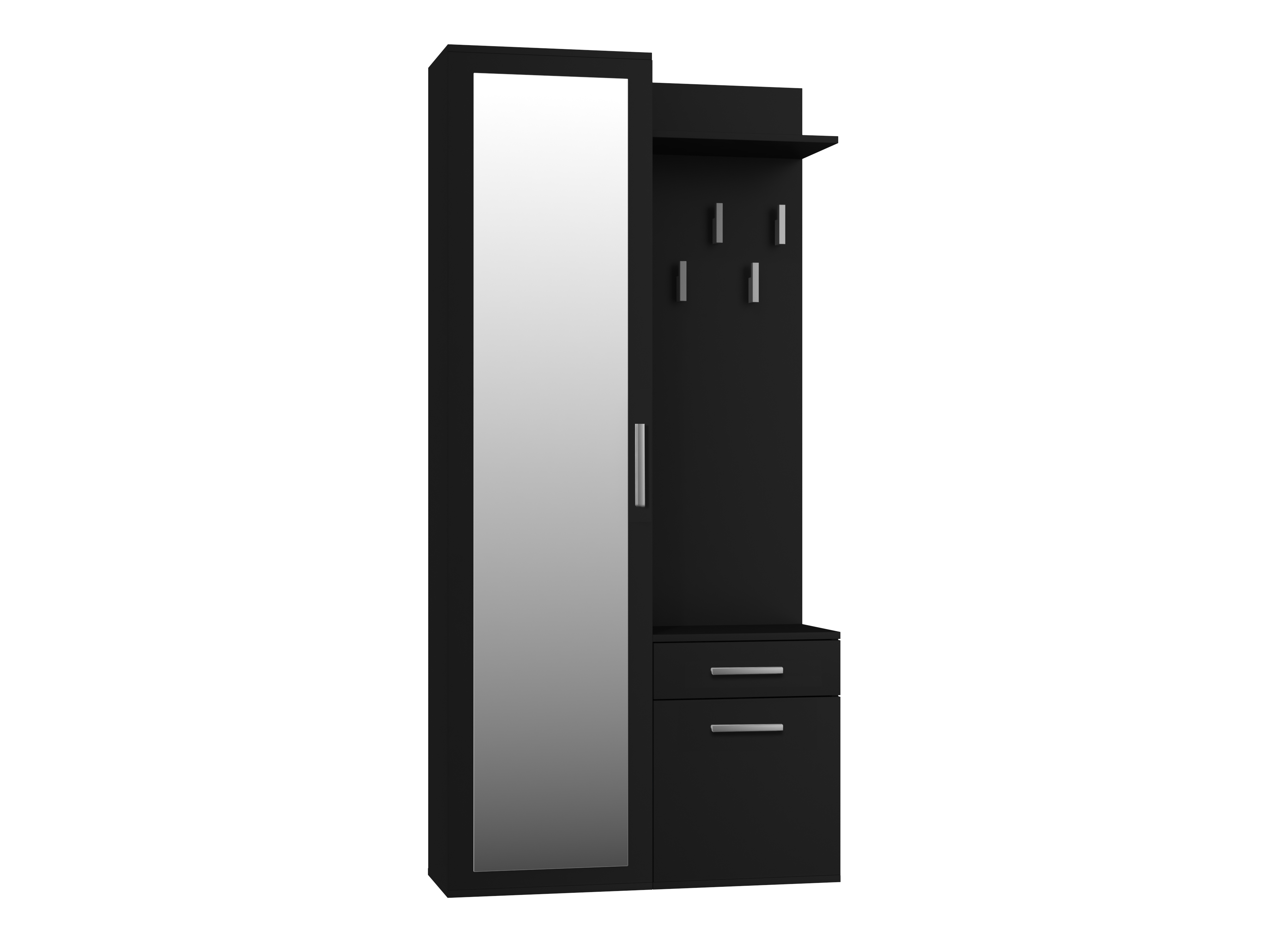 Garderobe DUO Aufhaenger schwarz matt