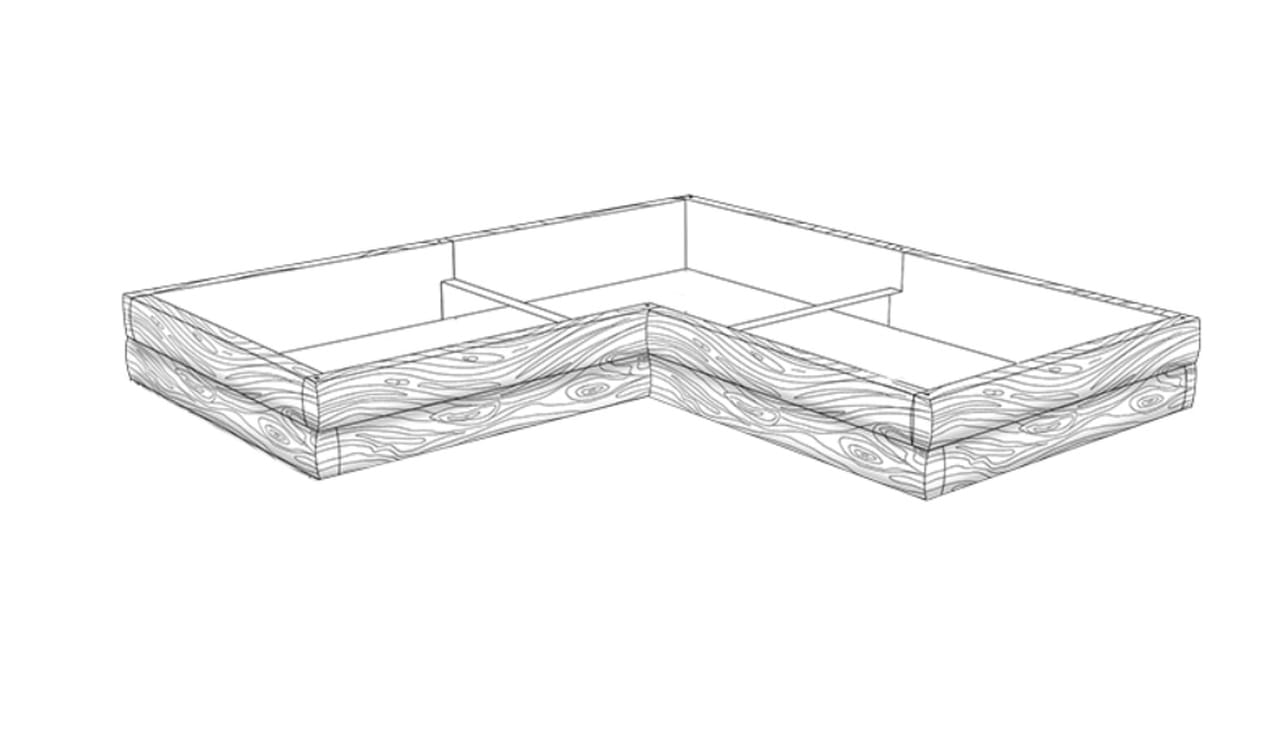Hochbeet Beton Halbstamm-Optik Form 2 H27